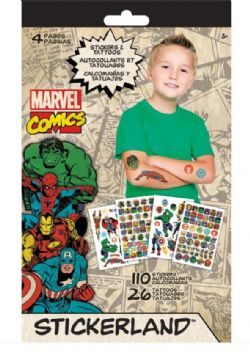 MARVEL - MINI LIVRET D'AUTOCOLLANTS ET TATOUAGES - 4 PAGES